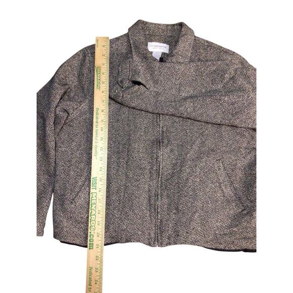 Liz Claiborne Lizsport Petite Long Sleeve Full Zipper Silk Wool Blend Jacket L - Picture 8 of 9